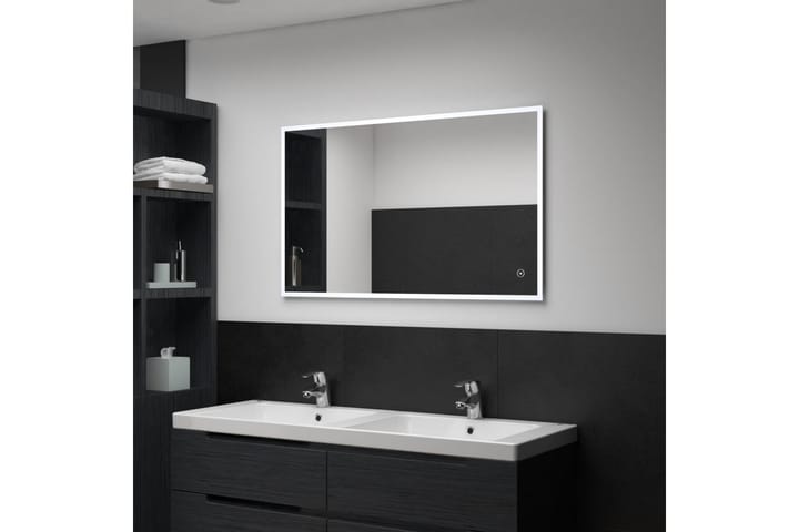 Kylpyhuoneen LED-seinäpeili kosketussensorilla 100x60 cm - Hopea - Sisustustuotteet - Seinäkoristeet - Peilit