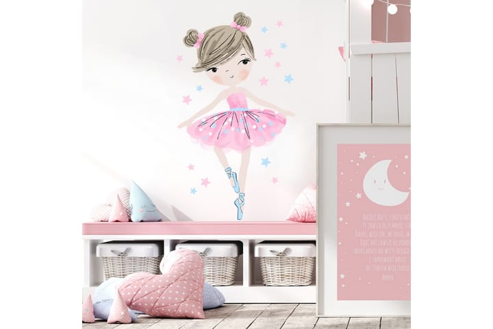 Ballerina-Sisustustarra 90 cm Vaaleanpunainen - Pastelowe - Sisustustuotteet - Seinäkoristeet - Seinätarrat