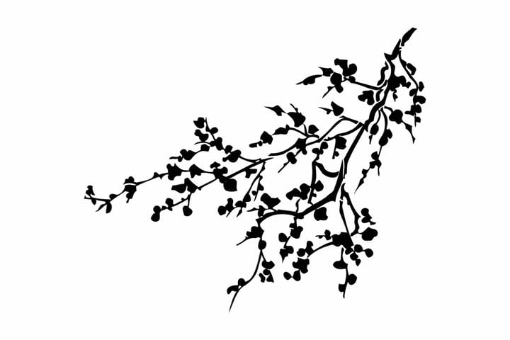 Sisustustarra 45x38 cm Flowers - Vinyyli/Musta - Sisustustuotteet - Seinäkoristeet - Seinätarrat