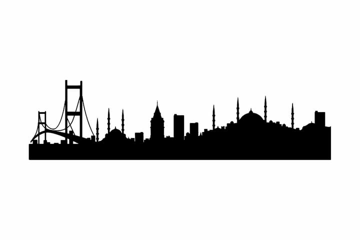 Sisustustarra 50x13 cm City Istanbul - Vinyyli/Musta - Sisustustuotteet - Seinäkoristeet - Seinätarrat