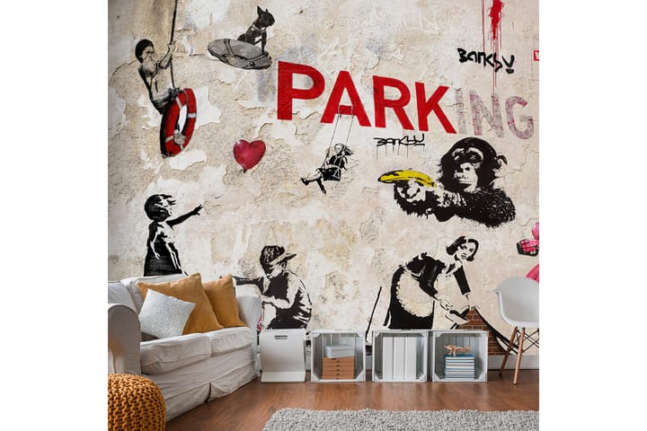 Valokuvatapetti Banksy Graffiti Collage 300x210 - Artgeist sp. z o. o. - Sisustustuotteet - Seinäkoristeet - Tapetit - Valokuvatapetit