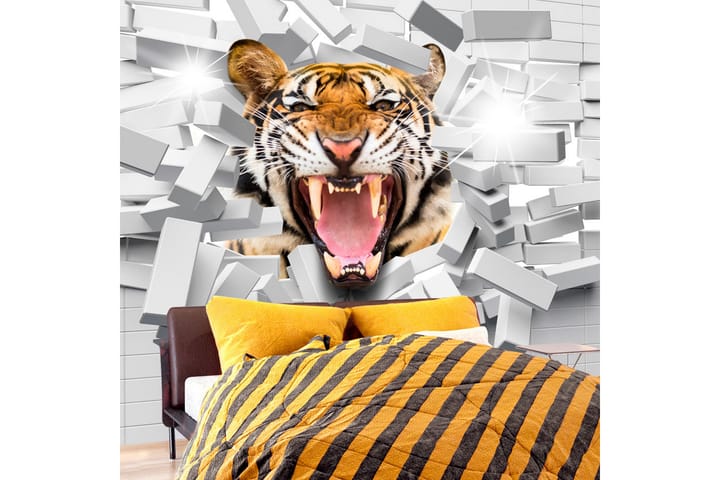 Valokuvatapetti Tiger Jump 300x210 - Saatavana usean kokoisena - Sisustustuotteet - Taulut & taide - Canvas-taulut