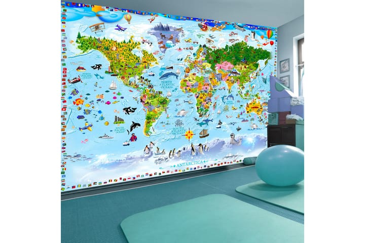 Valokuvatapetti World Map For Kids 300x210 - Artgeist sp. z o. o. - Sisustustuotteet - Seinäkoristeet - Tapetit - Valokuvatapetit