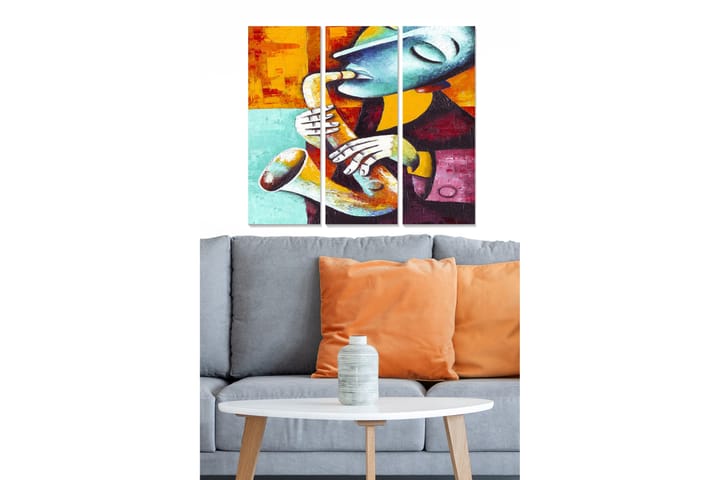 Canvastaulu Abstract 3-pak Monivärinen - 20x50 cm - Talo & remontointi - Keittiö & kylpyhuone - Seinälaatat & Lattialaatat - Mosaiikki - Lasimosaiikki