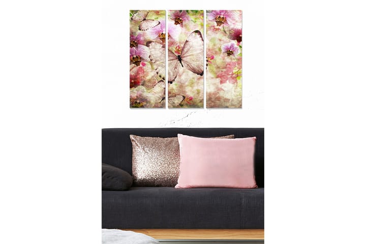 Canvastaulu Floral 3-pak Monivärinen - 20x50 cm - Sisustustuotteet - Seinäkoristeet