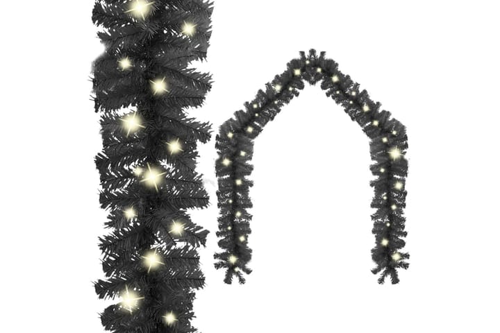 Jouluköynnös LED-valoilla 10 m musta - Musta - Sisustustuotteet - Sisustusesineet - Juhlakoristeet - Uudenvuoden koristeet