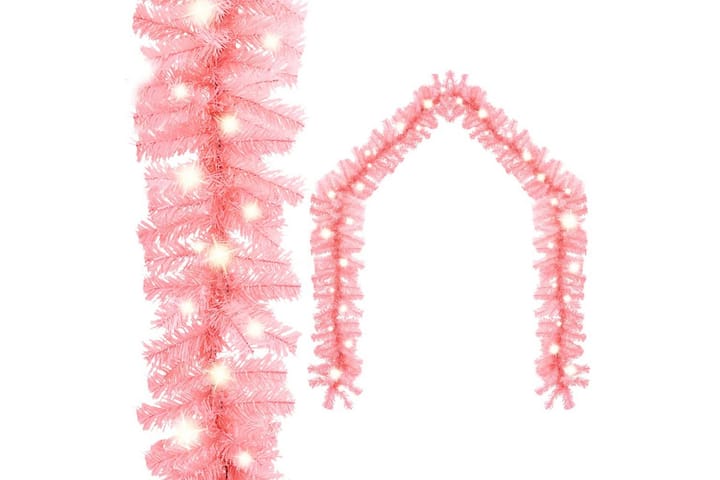 Jouluköynnös LED-valoilla 5 m pinkki
