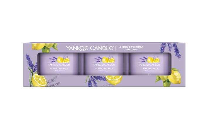 Tuoksukynttilä Filled Votive Lemon Lavender 3-pak - Yankee Candle - Sisustustuotteet - Kynttilät ja tuoksut - Steariinikynttilä - Tuoksukynttilä