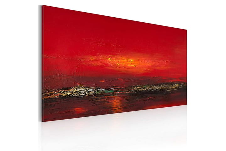 Canvastaulu Punainen auringonlasku meren yllä112x06 cm