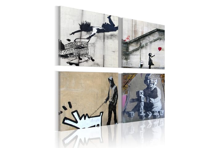 Taulu Banksy Four original ideas 40x40 - Artgeist sp. z o. o. - Sisustustuotteet - Taulu & taide - Canvas-taulu