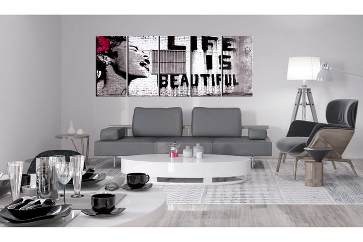 Taulu Banksy Life Is Beautiful 225x90 - Artgeist sp. z o. o. - Sisustustuotteet - Taulu & taide - Canvas-taulu