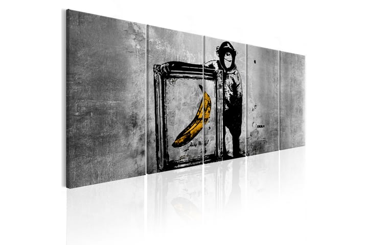 Taulu Banksy Monkey With Frame 225x90 - Artgeist sp. z o. o. - Sisustustuotteet - Taulu & taide - Canvas-taulu