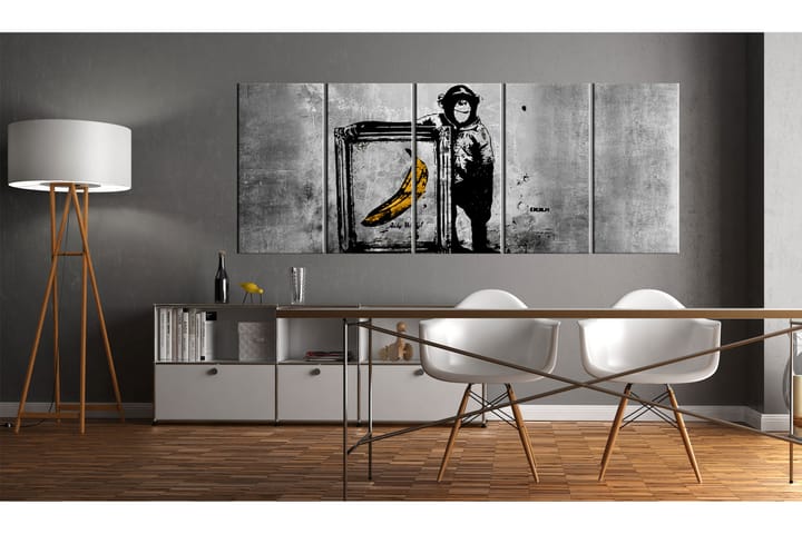 Taulu Banksy Monkey With Frame 225x90 - Artgeist sp. z o. o. - Sisustustuotteet - Taulu & taide - Canvas-taulu