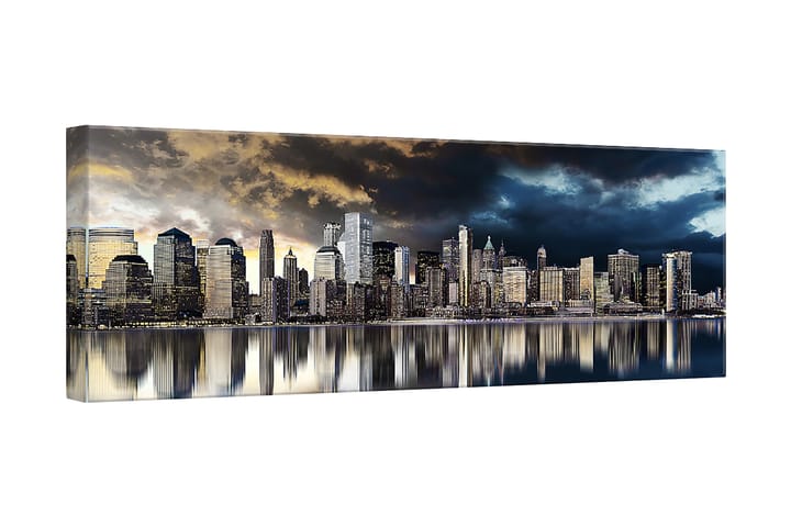 Taulu Canvas Hopea Gold City - 60x150 cm - Sisustustuotteet - Seinäkoristeet - Kellot