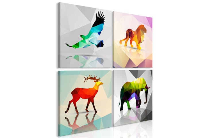 Taulu Colourful Animals 4 Parts 60x60 - Artgeist sp. z o. o. - Sisustustuotteet - Taulut & taide - Canvas-taulut