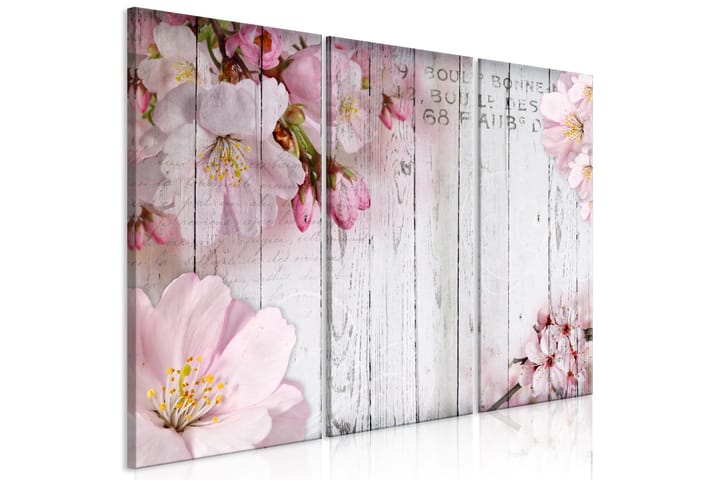 Taulu Flowers On Boards 3 Parts 90x60 - Artgeist sp. z o. o. - Sisustustuotteet - Taulut & taide - Canvas-taulut