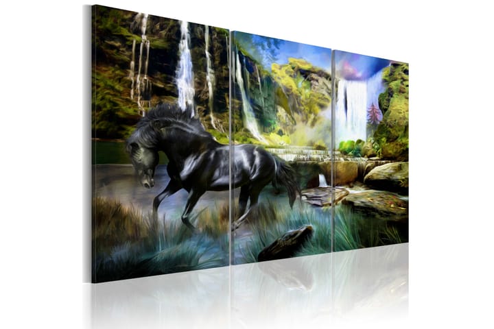 Taulu Horse On The Sky-Blue Waterfall Background 120x80 - Artgeist sp. z o. o. - Sisustustuotteet - Seinäkoristeet