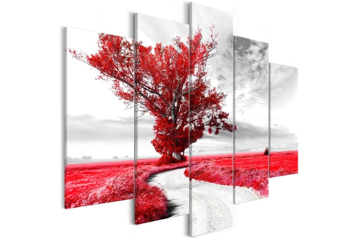 Taulu Lone Tree 5 Parts Red 225x100 - Artgeist sp. z o. o. - Sisustustuotteet - Taulu & taide - Canvas-taulu