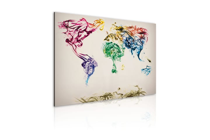 Taulu Maailmankartta värillinen savuraita 120x80 - Artgeist sp. z o. o. - Sisustustuotteet - Taulu & taide - Canvas-taulu