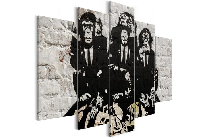 Taulu Rich Monkeys 5 Parts Wide 100x50 - Saatavana usean kokoisena - Sisustustuotteet - Taulut & taide