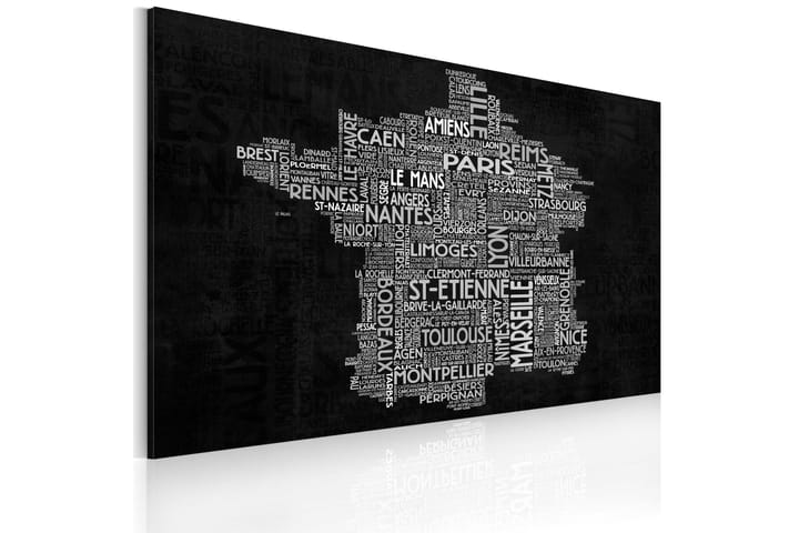 Taulu Text Map Of France On The Blackboard 60x40 - Artgeist sp. z o. o. - Sisustustuotteet - Taulu & taide - Canvas-taulu