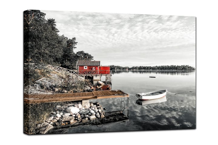 Taulu The Red Hut - 75x100 canvas - Kodintekstiilit - Tyyny & torkkupeitto - Tyynynpäälliset