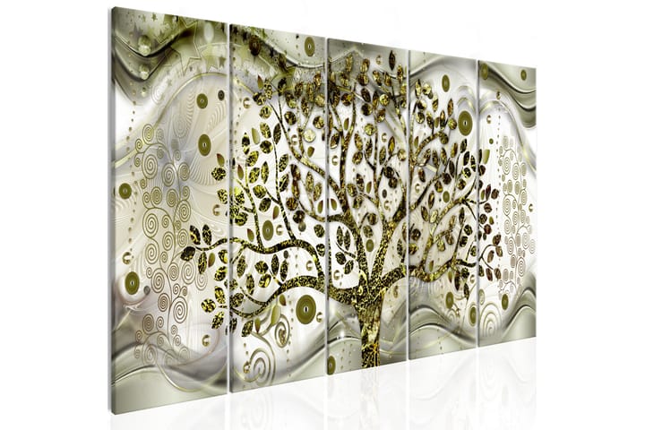 Taulu Tree And Waves 5 Parts Green 200x80 - Artgeist sp. z o. o. - Sisustustuotteet - Taulut & taide - Canvas-taulut