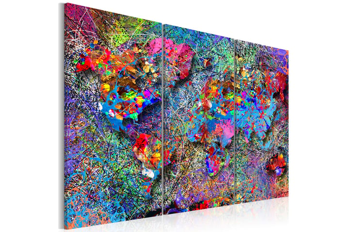 Taulu World Map Colourful Whirl 120x80 - Artgeist sp. z o. o. - Sisustustuotteet - Taulu & taide - Canvas-taulu