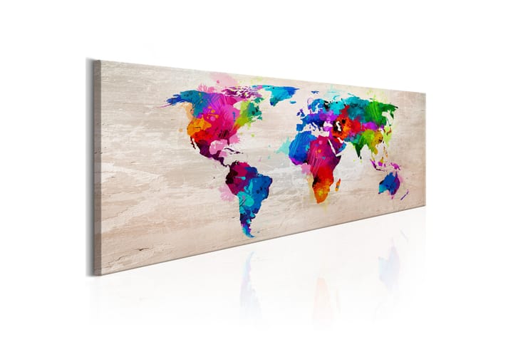 Taulu World Map Finesse Of Colours 150x50 - Artgeist sp. z o. o. - Sisustustuotteet - Taulu & taide - Canvas-taulu