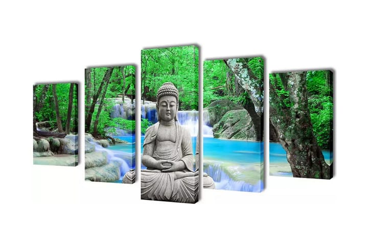 Taulusarja Buddha 200 x 100 cm - Monivärinen - Sisustustuotteet - Taulut & taide - Canvas-taulut