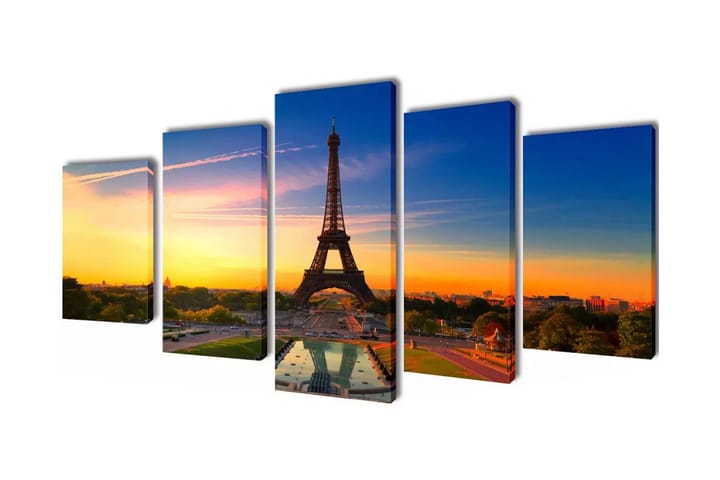 Taulusarja Eiffel Torni 200 x 100 cm - Monivärinen - Sisustustuotteet - Taulut & taide - Canvas-taulut