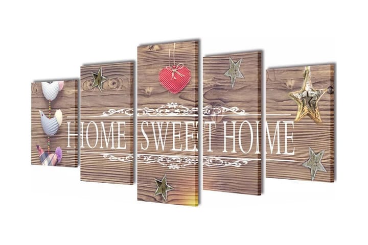 Taulusarja Home Sweet Home 100 x 50 cm - Monivärinen - Sisustustuotteet - Taulu & taide - Canvas-taulu