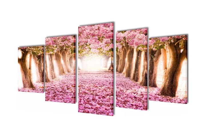 Taulusarja kirsikankukinto 100 x 50 cm - Monivärinen - Sisustustuotteet - Taulu & taide - Canvas-taulu