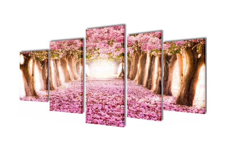 Taulusarja kirsikankukinto 200 x 100 cm - Monivärinen - Sisustustuotteet - Taulut & taide - Canvas-taulut