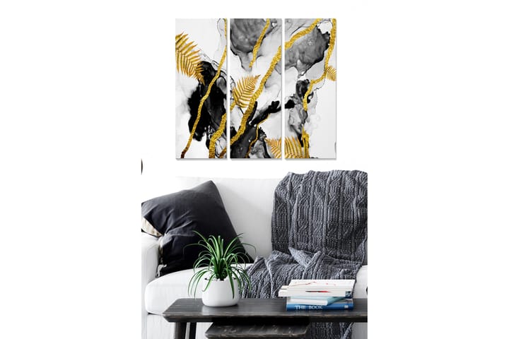 Canvastaulu Abstract 3-pak Monivärinen - 20x50 cm - Sisustustuotteet - Taulut & taide - Julisteet