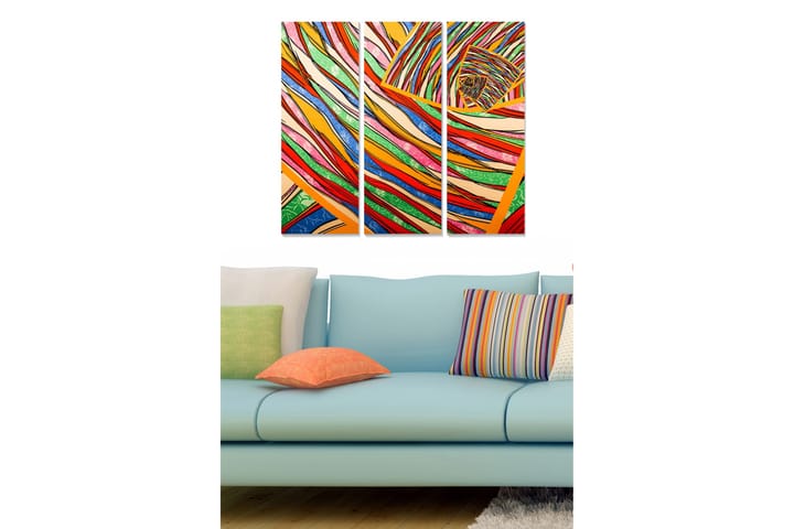 Canvastaulu Colorful 3-pak Monivärinen - 20x50 cm - Sisustustuotteet - Taulu & taide - Juliste