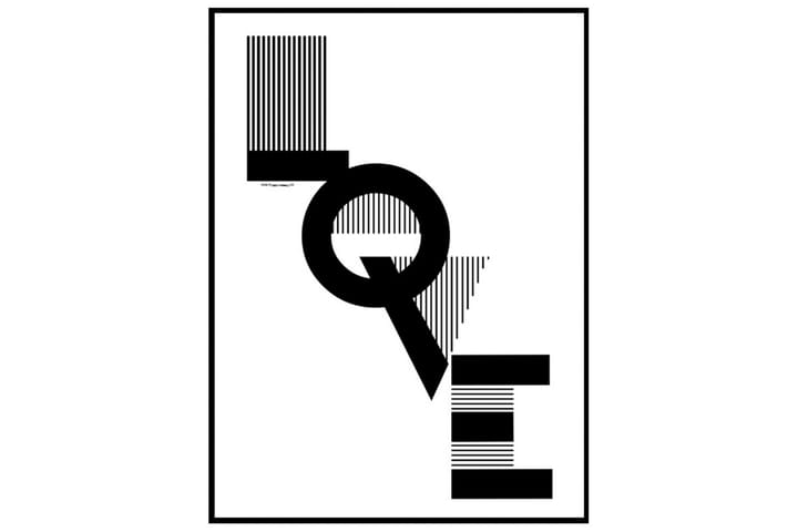 Diagonal Love Graafinen Suunnittelu/Teksti Valkoinen/Musta - 30x40 cm - Sisustustuotteet - Taulu & taide - Juliste - Graafinen juliste