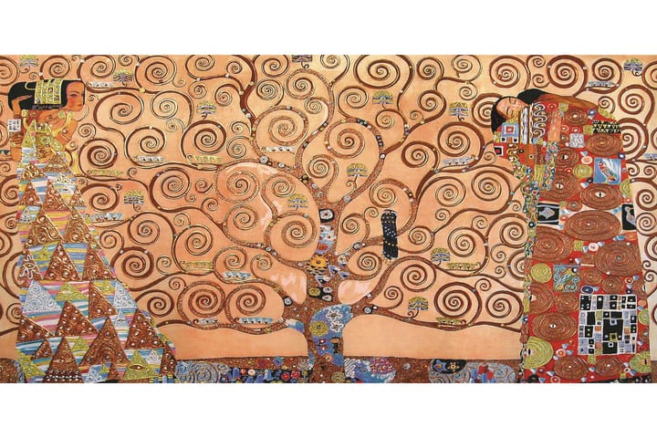 Livets Träd/Tree Of Life - Gustav Klimt Maalaus Beige - 140x70 cm - Sisustustuotteet - Taulu & taide - Canvas-taulu