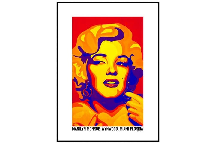 Marilyn Monroe Illustration Kuvitius Orange/Punainen/Keltain - 70x100 cm - Sisustustuotteet - Taulu & taide - Juliste - Retro & vintage juliste