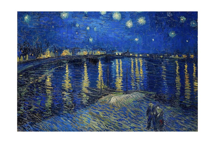 Stjärnenatt Över Rhône - Van Gogh Maalaus Sininen - 120x60 cm - Sisustustuotteet - Taulu & taide - Juliste - Taiteilijoiden julisteet