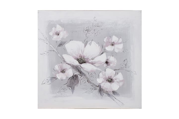 Öljymaalaus 60x60 cm, valkoiset kukat - Sisustustuotteet - Taulut & taide - Öljymaalaus