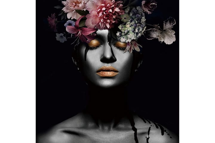Akryylitaulu Flower Woman III Lasi/Musta/Monivärinen - 120x80 cm - Sisustustuotteet - Taulu & taide