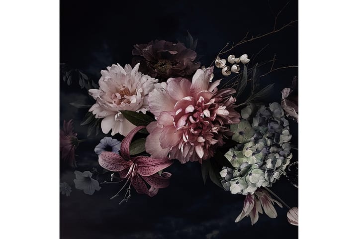 Akryylitaulu Flowers III Lasi/Musta/Roosa