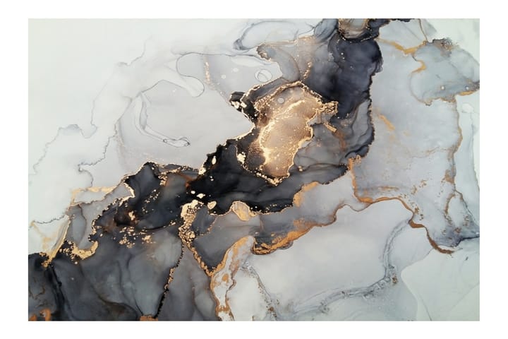 Akryylitaulu Golden Tide Lasi/Musta/Valkoinen/Kulta - 80x120 cm - Sisustustuotteet - Taulut & taide