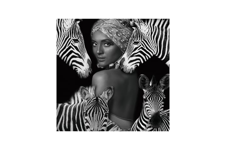 Akryylitaulu Zebra Queen 120x120 cm - Monivärinen - Sisustustuotteet - Taulu & taide