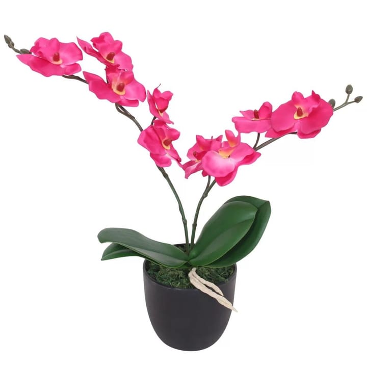 Tekokukka ruukulla orkidea 30 cm punainen - Monivärinen - Sisustustuotteet - Tekokasvit
