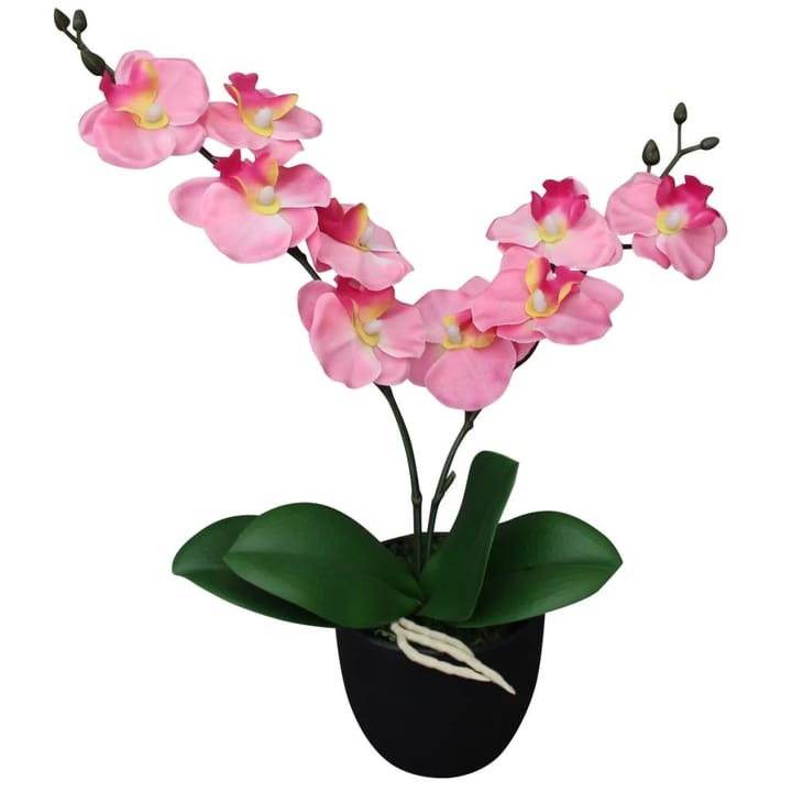 Tekokukka ruukulla orkidea 30 cm vaaleanpunainen - Monivärinen - Sisustustuotteet - Tekokasvit