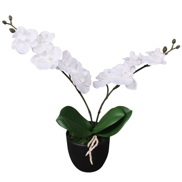Tekokukka ruukulla orkidea 30 cm valkoinen - Monivärinen - Sisustustuotteet - Tekokasvit