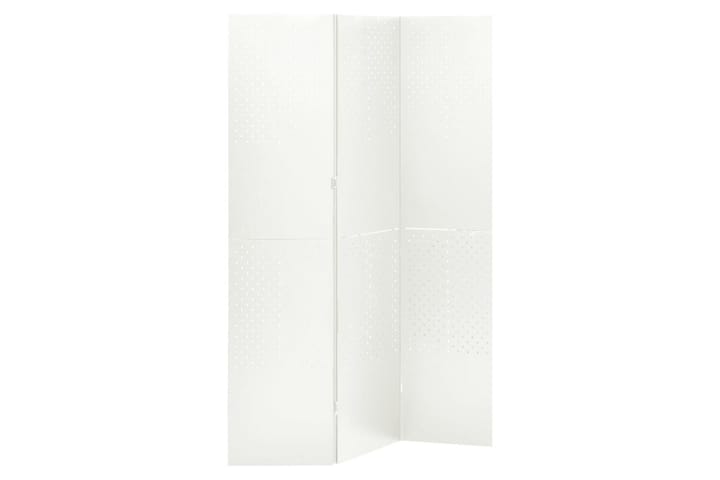 3-Paneelinen tilanjakaja 120x180 cm valkoinen teräs - Sisustustuotteet - Tilanjakaja & sermi - Taittuva sermi