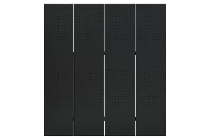 4-paneeliset tilanjakajat 2 kpl 160x180 cm musta teräs - Musta - Sisustustuotteet - Tilanjakaja & sermi